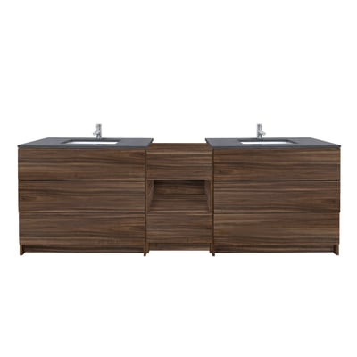 Combinación de lavabo moderno Element de pie de 92" y 102" con encimera de cuarzo -