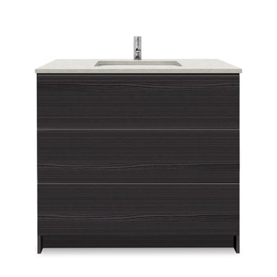 Mueble de baño moderno Element de 36″ con encimera de cuarzo y lavabo bajo encimera -