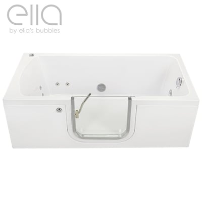 Baignoire à porte allongée en acrylique Ella's Bubbles avec porte à ouverture intérieure, hydrojets et fond antidérapant – 30x60 pouces