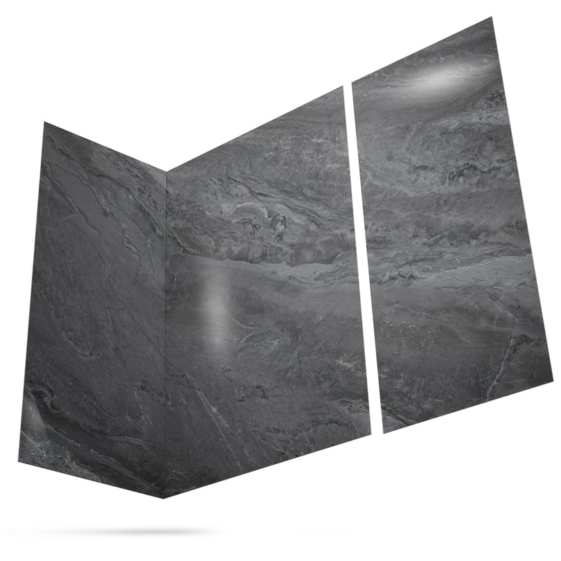 acrylic-3-panel-shower-wall-kit-bardiglio-marble-black-printed-down-view-glossy-finish
