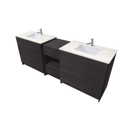 Combinación de lavabo moderno Element de pie de 92" y 102" con encimera de cuarzo -