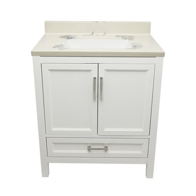 Meuble-vasque Nevado avec lavabo – plateau en marbre reconstitué ou en pierre de quartz -