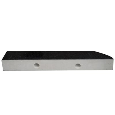 Ella Galaxy Black cultured marble 7-inch wall-mount corner shower shelf with two mounting holes on white background