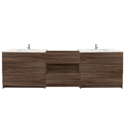 Combinación de lavabo moderno Element de pie de 92" y 102" con encimera de cuarzo -