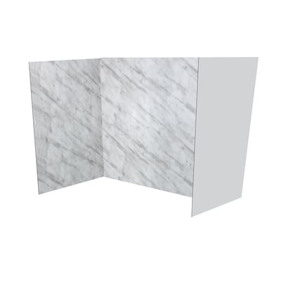 Carrara Marble Walk-In Tub Surround Wall Kit 36.5" x 48" x 60" -