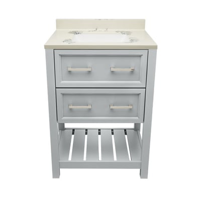 Meuble-lavabo Tremblant avec plan – en marbre reconstitué ou en pierre de quartz -