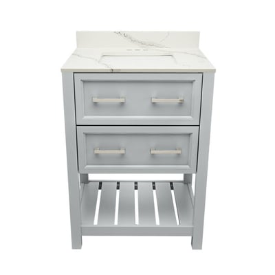 Meuble-lavabo Tremblant avec plan – en marbre reconstitué ou en pierre de quartz -