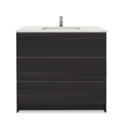 Mueble de baño moderno Element de 36″ con encimera de cuarzo y lavabo bajo encimera -