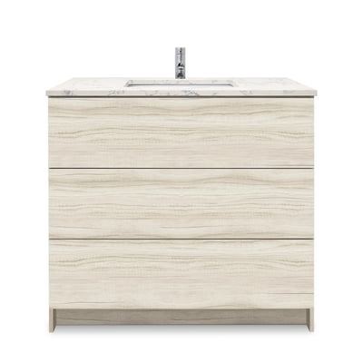 Mueble de baño moderno Element de 36″ con encimera de cuarzo y lavabo bajo encimera -
