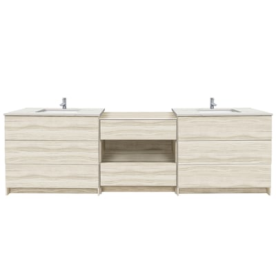 Combinación de lavabo moderno Element de pie de 92" y 102" con encimera de cuarzo -