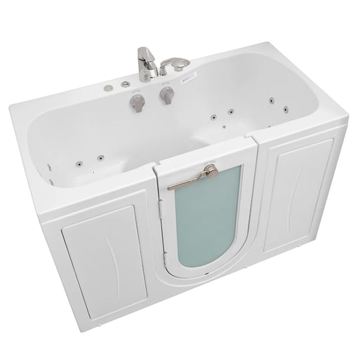 Tub4two Acrylic Walk In Bathtub With Outward Swing Door Air Hydro Independent Foot Massage 32″x60″ 81cm X 152cm