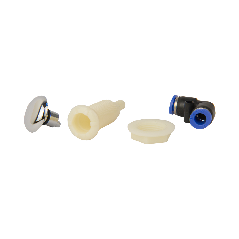 Ella walk-in tub air jet replacement parts including chrome nozzle, fitting, washer and elbow connector