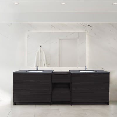 Combinación de lavabo moderno Element de pie de 92" y 102" con encimera de cuarzo -