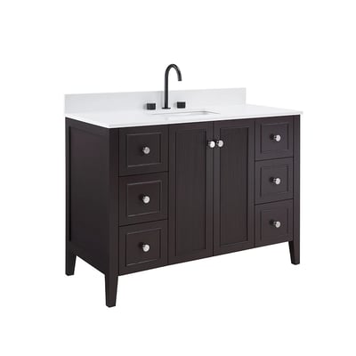 Meuble-lavabo moderne Lille avec plan en quartz blanc massif -