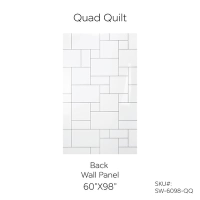 Ella's Bubbles Quad Quilt CNC engraved acrylic back wall panel 60x98 inches with geometric tile pattern