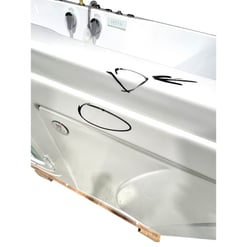 [SALE] Big4Two Bañera de dos plazas con puerta abatible hacia el exterior, Aire + Hidromasaje + Masaje de pies independiente 36″x80″ RH Puerta Bañera - |