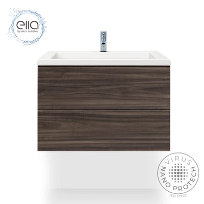 Meuble-lavabo moderne suspendu avec plan vasque en marbre de culture 30″x19″ -