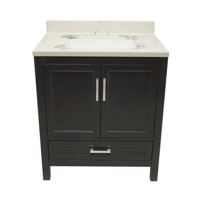 Meuble-vasque Nevado avec lavabo – plateau en marbre reconstitué ou en pierre de quartz -