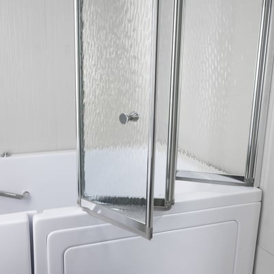 Écran de douche en verre trempé à 4 volets pour baignoires à porte – Image 10