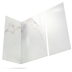 acrylic-3-panel-shower-wall-kit-calacatta-chic-printed-down-view-white-glossy-finish