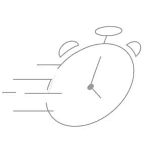 Stopwatch speed icon highlighting that acrylic shower wall panels install faster than traditional tile