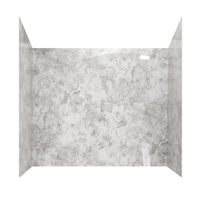 Glacier Grey Walk-In Tub Surround Wall Kit 40" x 52.5" x 60" -