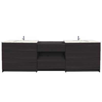 Combinación de lavabo moderno Element de pie de 92" y 102" con encimera de cuarzo -
