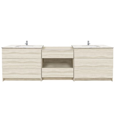 Combinación de lavabo moderno Element de pie de 92" y 102" con encimera de cuarzo -