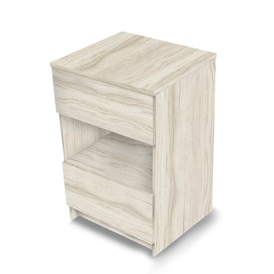 Mueble modular de suelo Ella Element en acabado roble claro, con dos cajones y estante central abierto