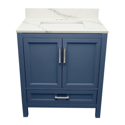 Meuble-vasque Nevado avec lavabo – plateau en marbre reconstitué ou en pierre de quartz -