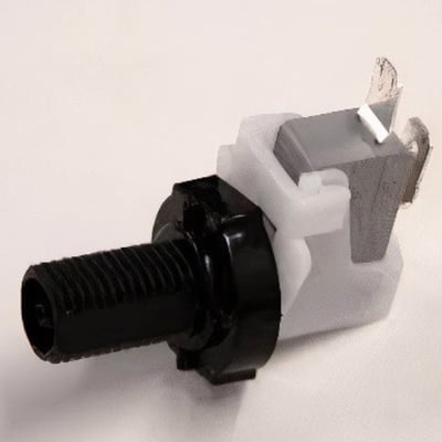 Close-up of an on/off push control electrical switch replacement part for Ella walk-in tub systems