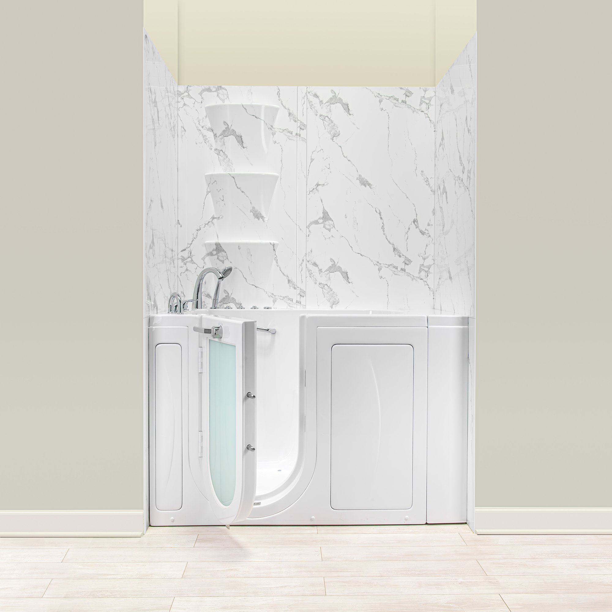 Acrylic Shower Wall Panels 6-Piece Kit - Carrara