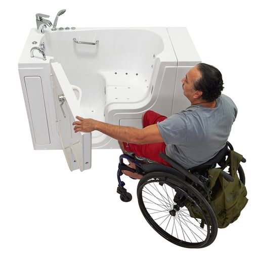 Transfer26 Outward Swing Door Wheelchair Accessible Acrylic Walk In Bathtub 26″w X 52″l 66cm X 132cm 67