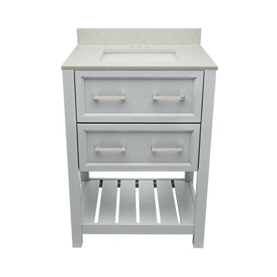 Meuble-lavabo Tremblant avec plan – en marbre reconstitué ou en pierre de quartz -