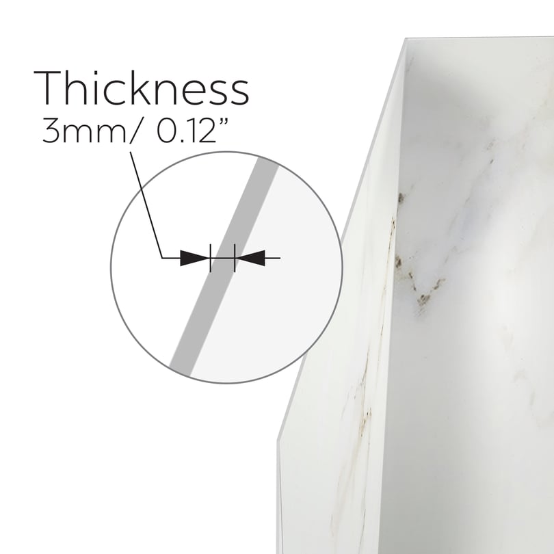 Calacatta Chic High Resolution Digital Print Acrylic 3-Panel Shower Wall Kit 40x60x98 - Image 7