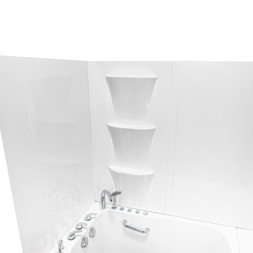 Acrylic 6 Pieces Shower Wall Kit with Soap Niche