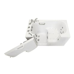 Bañera Transfer60 accesible en silla de ruedas, 76 x 152 cm, tecnología de doble desagüe, puerta y desagüe en el lado izquierdo Número de serie 0382310