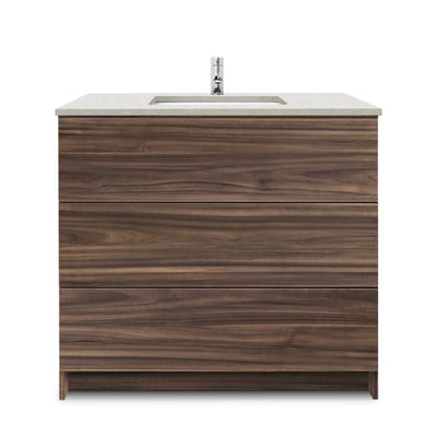 Mueble de baño moderno Element de 36″ con encimera de cuarzo y lavabo bajo encimera -