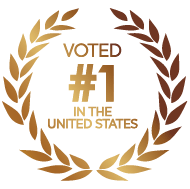 Gold laurel wreath badge: Voted #1 Walk-in Tub in the United States award emblem