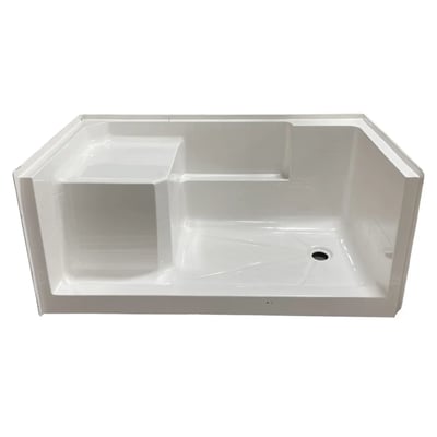 Base de douche AcrylX avec siège moulé - 33 L x 60L