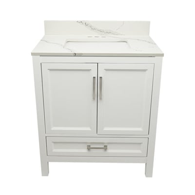 Meuble-vasque Nevado avec lavabo – plateau en marbre reconstitué ou en pierre de quartz -