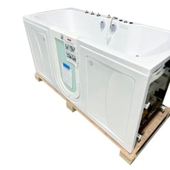 [SALE] Big4Two Bañera de dos plazas con puerta abatible hacia el exterior, Aire + Hidromasaje + Masaje de pies independiente 36″x80″ RH Puerta Bañera - |