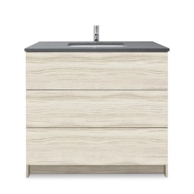 Mueble de baño moderno Element de 36″ con encimera de cuarzo y lavabo bajo encimera -