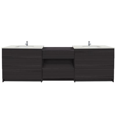 Combinación de lavabo moderno Element de pie de 92" y 102" con encimera de cuarzo -