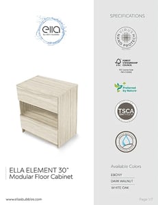 Combinación de lavabo moderno Element de pie de 92" y 102" con encimera de cuarzo -
