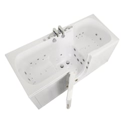 [SALE] Big4Two Bañera de dos plazas con puerta abatible hacia el exterior, Aire + Hidromasaje + Masaje de pies independiente 36″x80″ RH Puerta Bañera - |