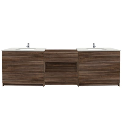Combinación de lavabo moderno Element de pie de 92" y 102" con encimera de cuarzo -