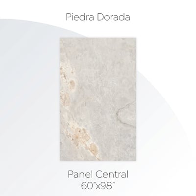 Panel central de pared de ducha Gilled Stone en acabado imitación mármol gris y beige de 60x98 pulgadas