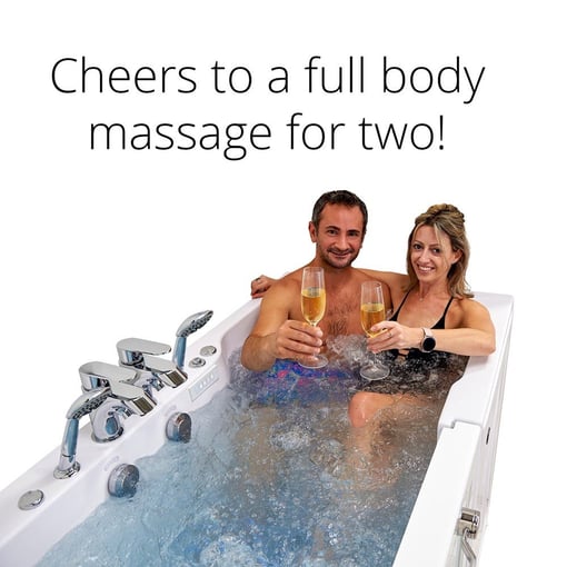 Big4two Two Seat Walk In Bathtub With Outward Swing Door Air Hydro Independent Foot Massage 36″x80″ 91cm X 203cm 31