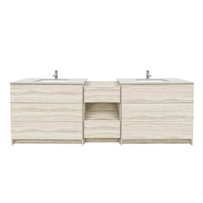 Combinación de lavabo moderno Element de pie de 92" y 102" con encimera de cuarzo -